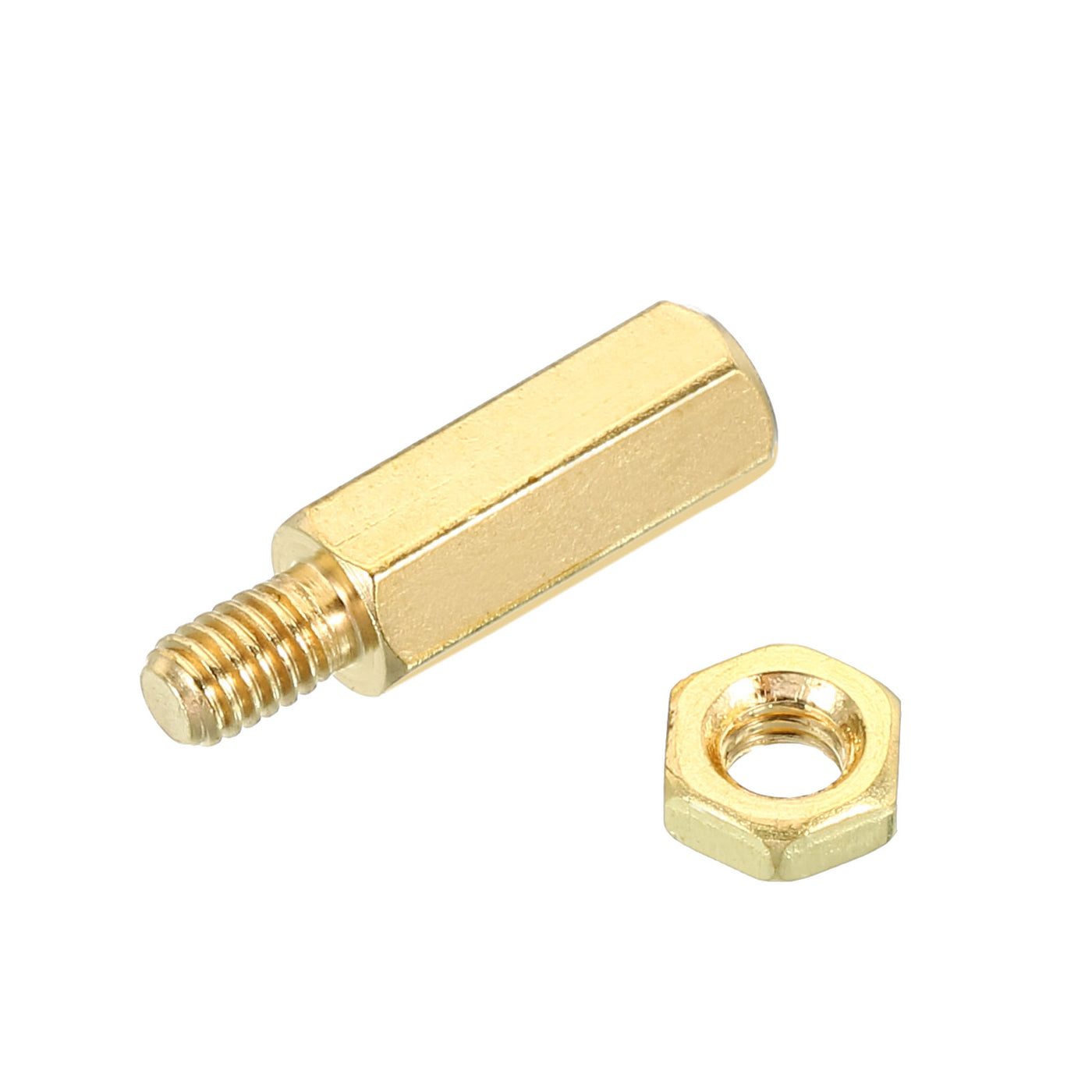 Harfington 15mm+6mm M4 Standoff Screws 80 Pack Brass Hex PCB Standoffs Nuts Gold Tone