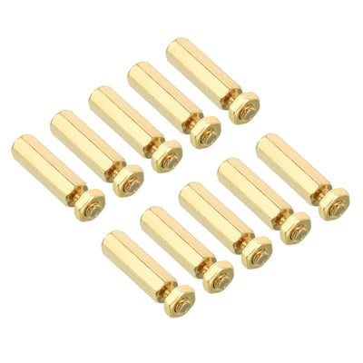 Harfington 20mm+6mm M4 Standoff Screws 80 Pack Brass Hex PCB Standoffs Nuts Gold Tone
