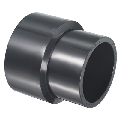 Harfington UPVC Reducer Pipe Fitting 3" x 2-1/2" Socket Schedule 80, Straight Coupling Adapter Connector, Gray