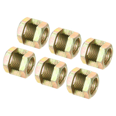 Harfington M10x1mm Hexagon Coupling Nut, 6 Pack 15mm Thread Zinc Plated Fastener Lamp Pipe Rod Connector Hex Hardware Repair for Chandelier Ceiling Light DIY