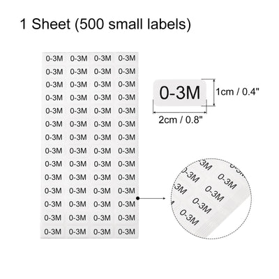 Harfington 0-3 Month Clothes Size Sticker Label Clothing Coding Clothing Size Labels for Retail Apparel