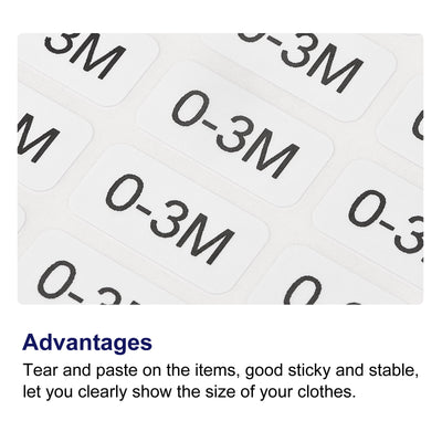 Harfington 0-3 Month Clothes Size Sticker Label Clothing Coding Clothing Size Labels for Retail Apparel, 2 Sheet