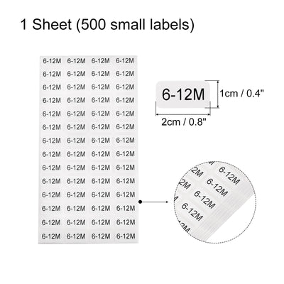 Harfington 6-12 Month Clothes Size Sticker Label Clothing Coding Clothing Size Labels for Retail Apparel
