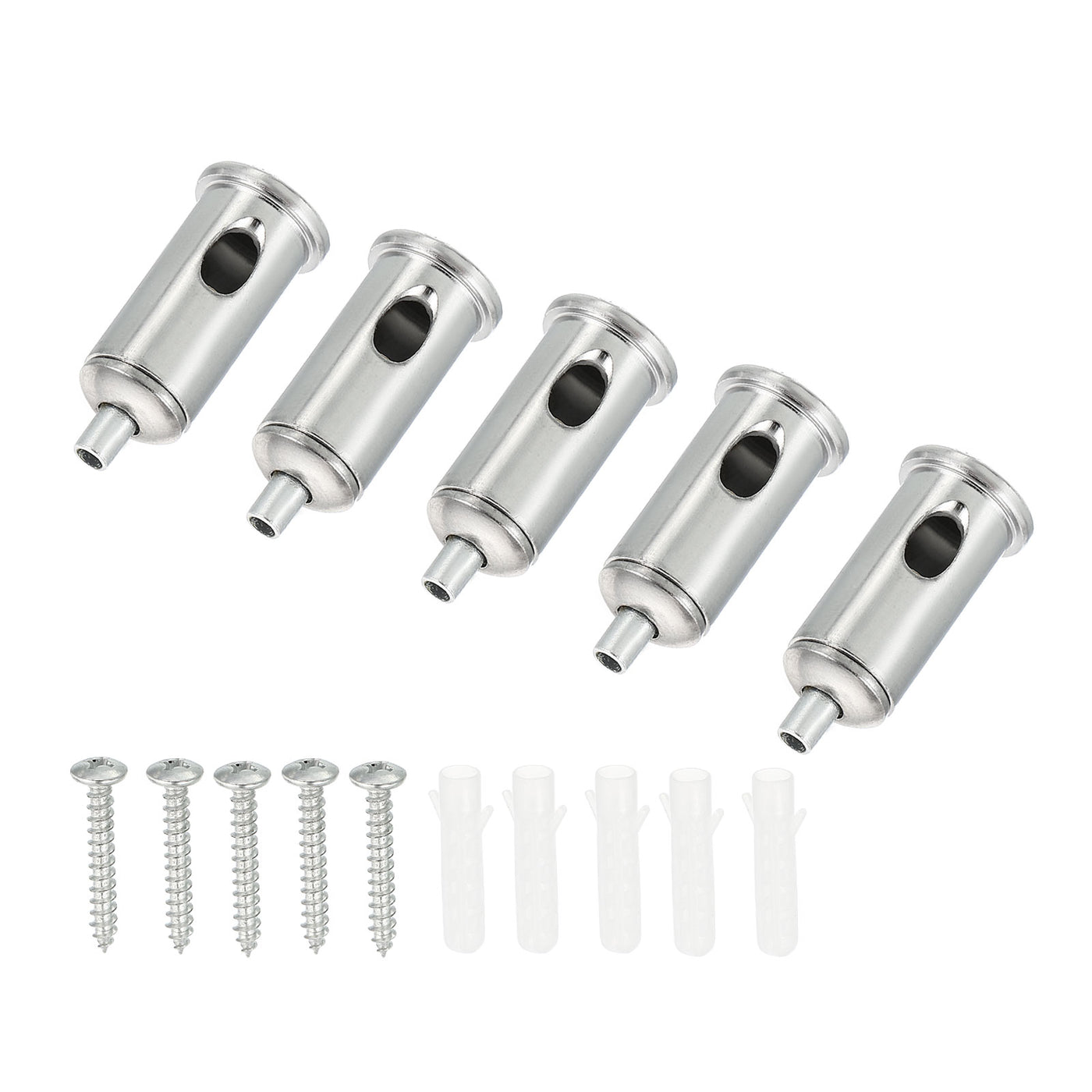 Harfington Cord Grip Connector 5 Pack Adjustable Steel Wire Rope Cable Clamp with Base for Suspending Chandelier Panel Lamp Lighting Accessories