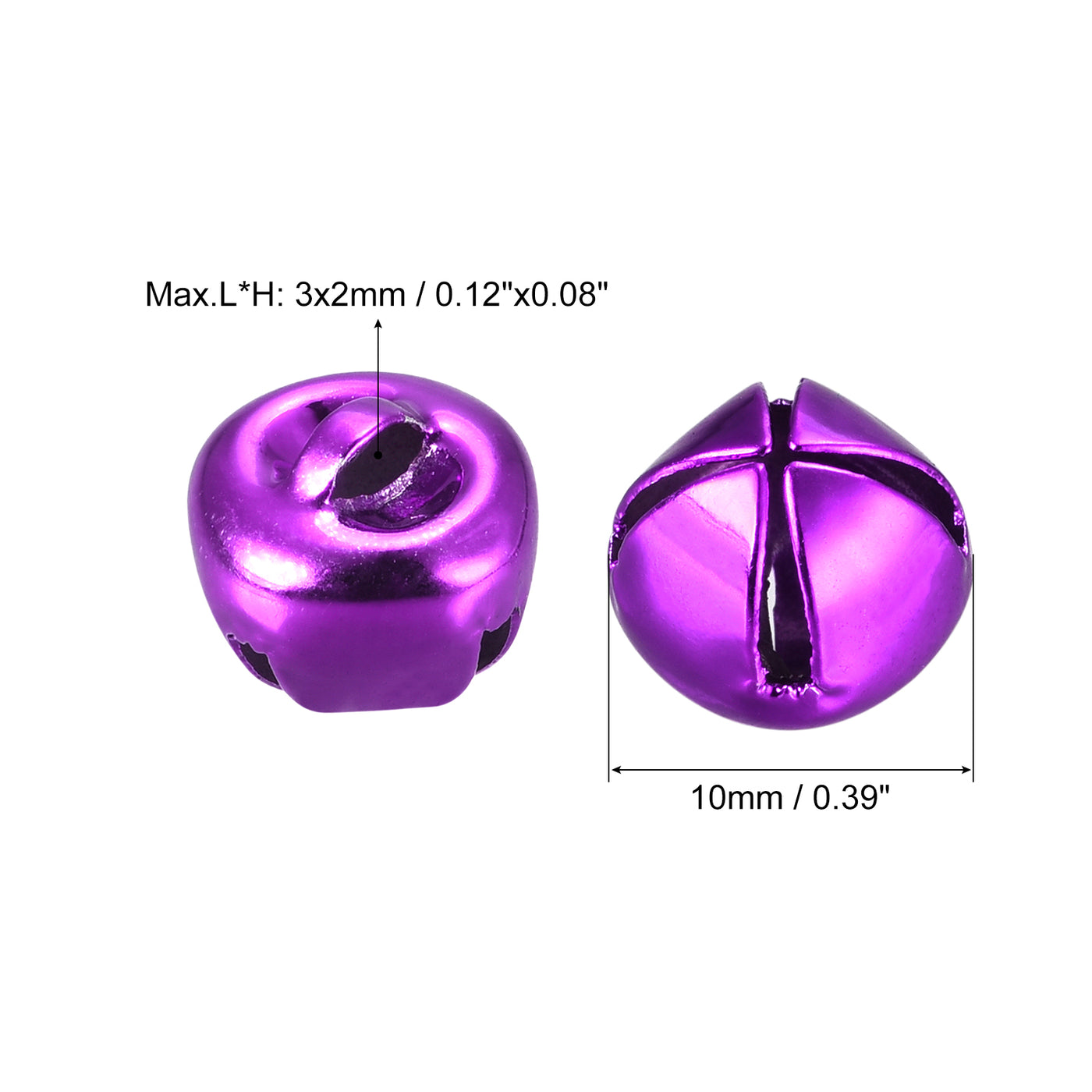 uxcell Uxcell Jingle Bells, 10mm 120pcs Small Bells for Crafts DIY Christmas, Purple