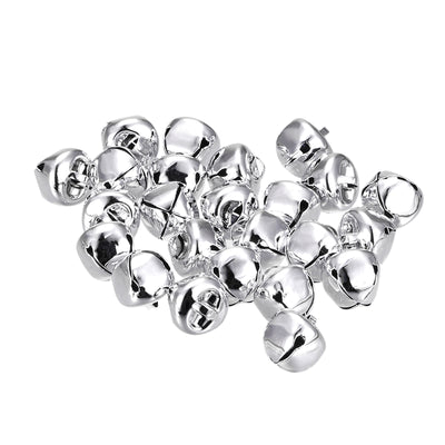 Harfington Uxcell Jingle Bells, 12mm 48pcs Small Bells for Crafts DIY Christmas, Silver Tone