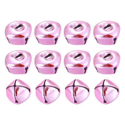 Harfington Uxcell Jingle Bells, 20mm 12pcs Small Bells for Crafts DIY Christmas, Pink