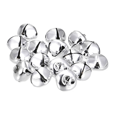 Harfington Uxcell Jingle Bells, 25mm 80pcs Small Bells for Crafts DIY Christmas, Silver Tone