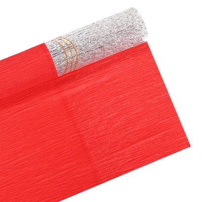 Harfington Silver Edge Crepe Papers 7.2ft Long 20 Inch Wide, Red
