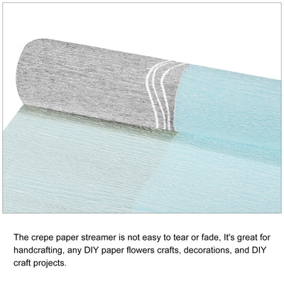 Harfington Silver Edge Crepe Papers 7.2ft Long 20 Inch Wide, Sky Blue