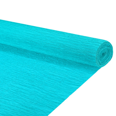 Harfington Silver Edge Crepe Papers 7.2ft Long 20 Inch Wide, Lake Blue