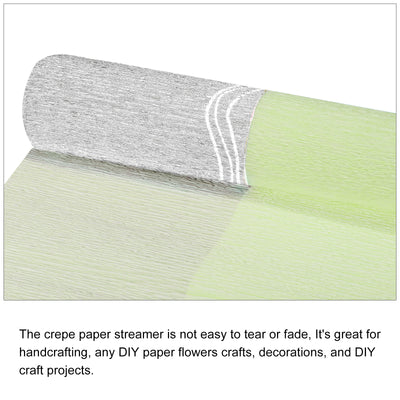 Harfington Silver Edge Crepe Papers 7.2ft Long 20 Inch Wide, Light Green