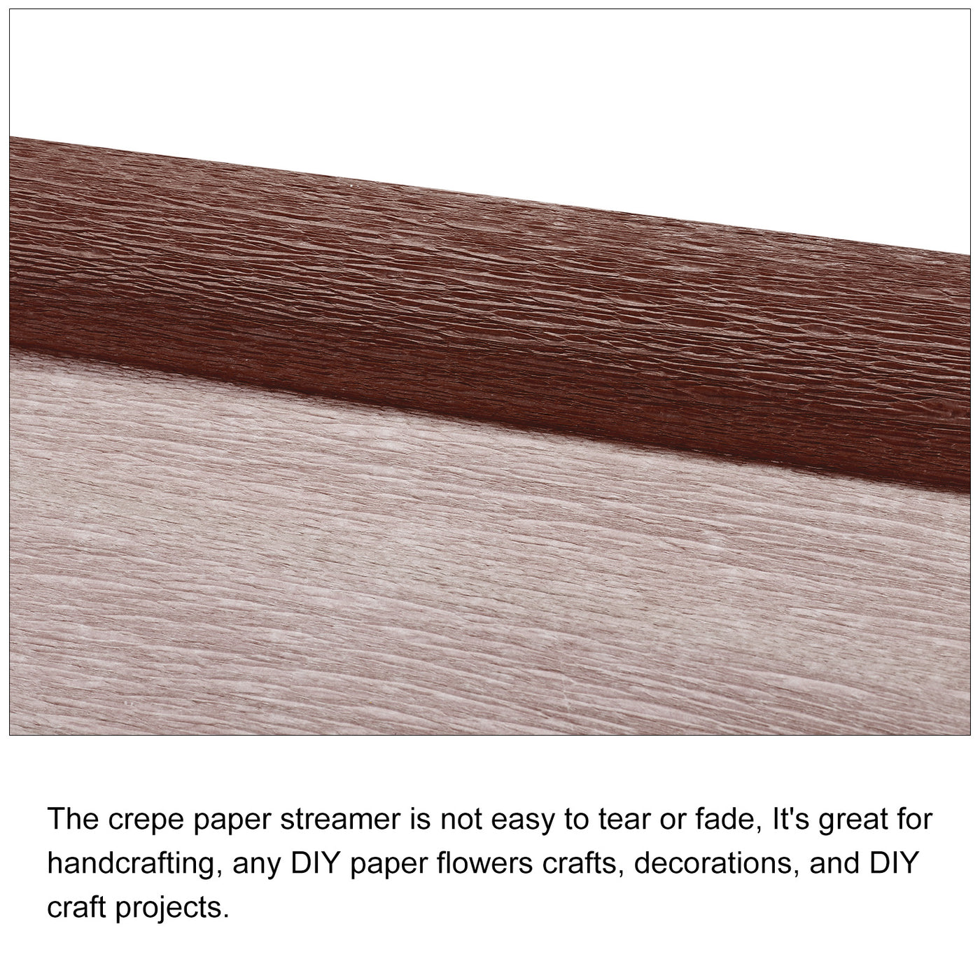 Harfington White Edge Crepe Papers 7.2ft Long 20 Inch Wide, Coffee Color