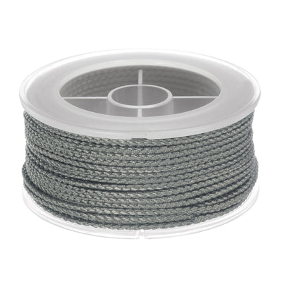 Harfington Nylon Thread Twine Beading Cord 1.6mm Braided String 16M/52 Feet, Grey