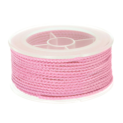 Harfington Nylon Thread Twine Beading Cord 1.6mm Braided String 16M/52 Feet, Pink
