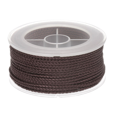 Harfington Nylon Thread Twine Beading Cord 1.6mm Braided String 16M/52 Feet, Coffee