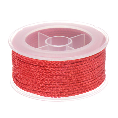 Harfington Nylon Thread Twine Beading Cord 1.6mm Braided String 16M/52 Feet, Red