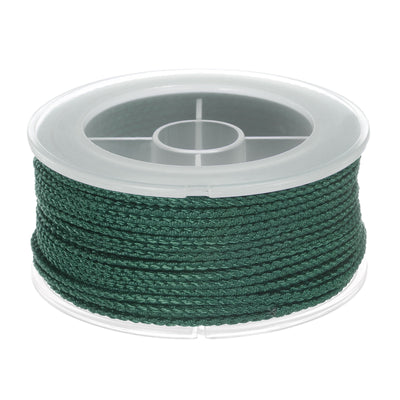 Harfington Nylon Thread Twine Beading Cord 1.6mm Braided String 16M/52 Feet, Dark Green