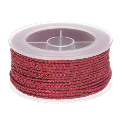 Harfington Nylon Thread Twine Beading Cord 1.6mm Braided String 16M/52 Feet, Dark Red