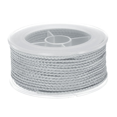Harfington Nylon Thread Twine Beading Cord 1.6mm Braided String 16M/52 Feet, Light Grey