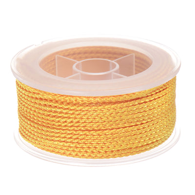 Harfington Nylon Thread Twine Beading Cord 1.6mm Braided String 16M/52 Feet, Golden