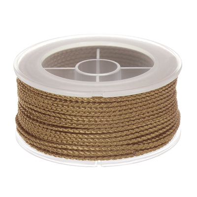 Harfington Nylon Thread Twine Beading Cord 1.6mm Braided String 16M/52 Feet, Light Brown
