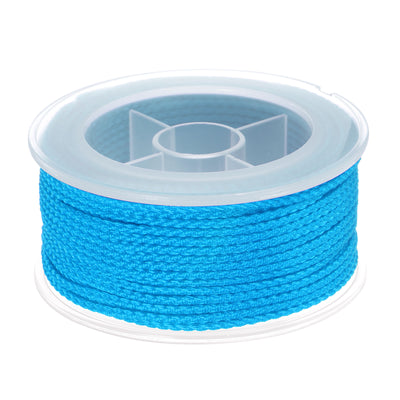 Harfington Nylon Thread Twine Beading Cord 1.6mm Braided String 16M/52 Feet, Bright Blue
