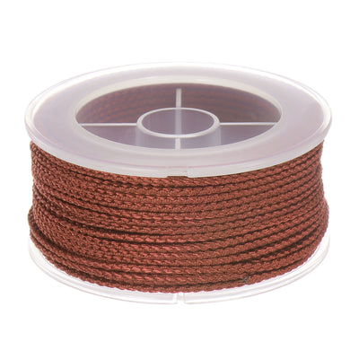 Harfington Nylon Thread Twine Beading Cord 1.6mm Braided String 16M/52 Feet, Saddle Brown