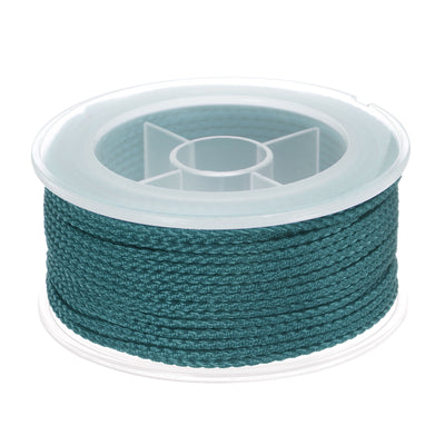 Harfington Nylon Thread Twine Beading Cord 1.6mm Braided String 16M/52 Feet, Teal Blue