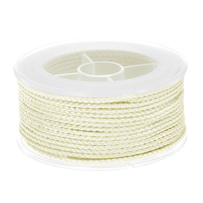 Harfington Nylon Thread Twine Beading Cord 1.6mm Braided String 16M/52 Feet, Cream