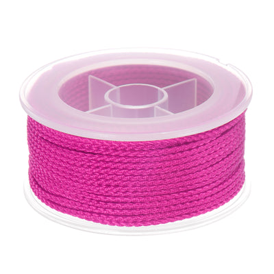 Harfington Nylon Thread Twine Beading Cord 1.6mm Braided String 16M/52 Feet, Hot Pink