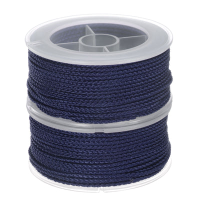 Harfington 2pcs Nylon Thread Twine Beading Cord 1.6mm Braided String 16M/52 Feet, Dark Blue