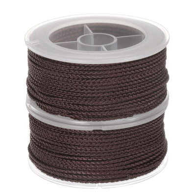 Harfington 2pcs Nylon Thread Twine Beading Cord 1.6mm Braided String 16M/52 Feet, Coffee