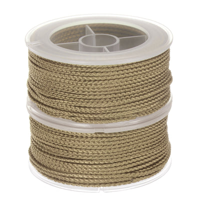 Harfington 2pcs Nylon Thread Twine Beading Cord 1.6mm Braided String 16M/52 Feet, Camel
