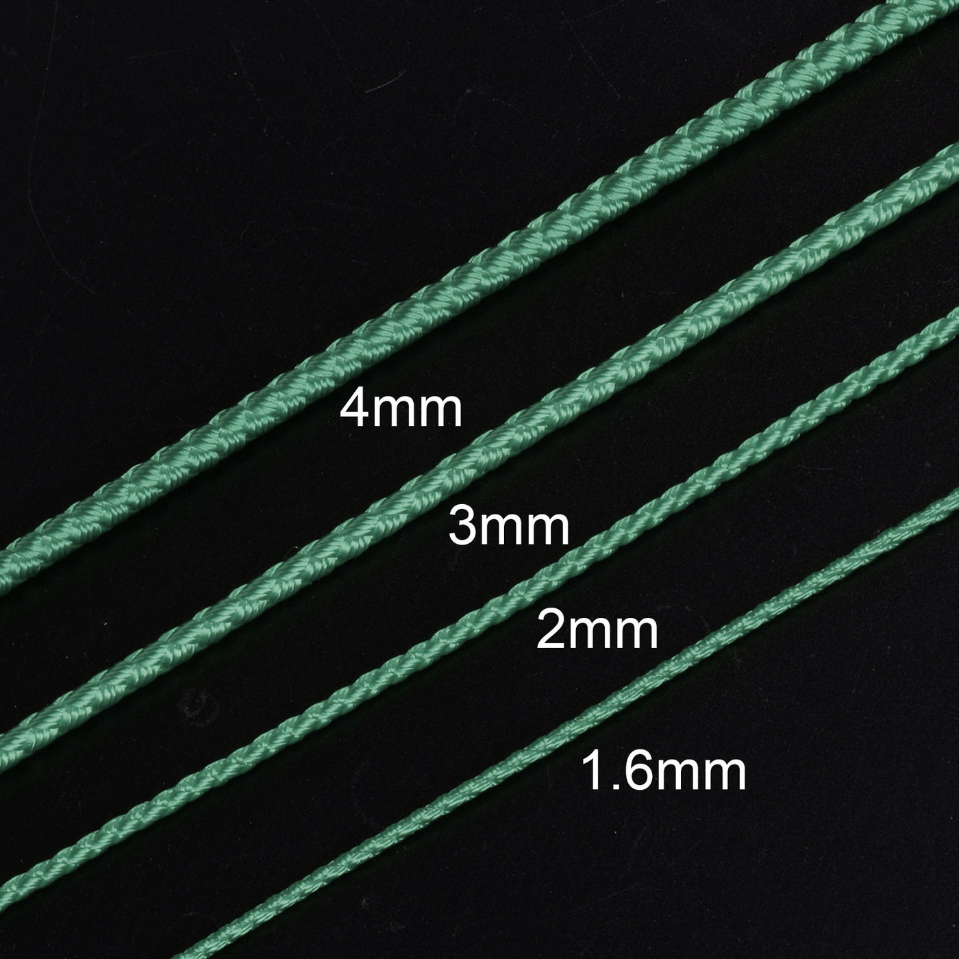 Harfington 2pcs Nylon Thread Twine Beading Cord 1.6mm Braided String 52 Feet, Desert Sand