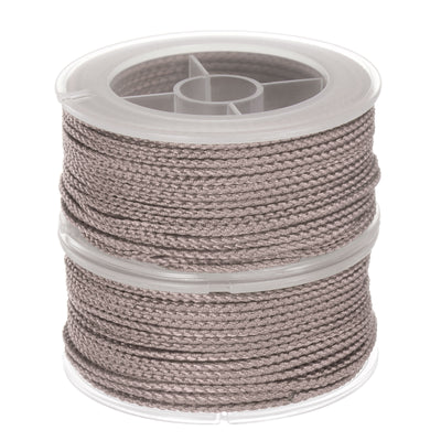 Harfington 2pcs Nylon Thread Twine Beading Cord 1.6mm Braided String 52 Feet, Desert Sand