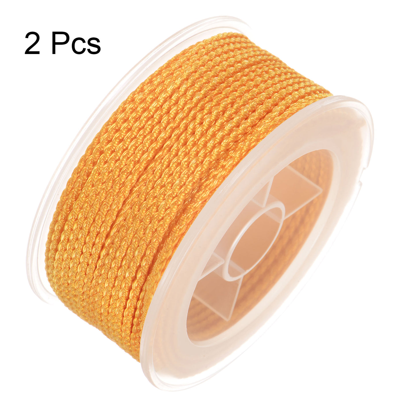 Harfington 2pcs Nylon Thread Twine Beading Cord 1.6mm Braided String 16M/52 Feet, Orange