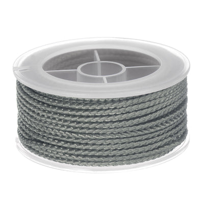 Harfington Nylon Thread Twine Beading Cord 2mm Braided String 11M/36 Feet, Grey