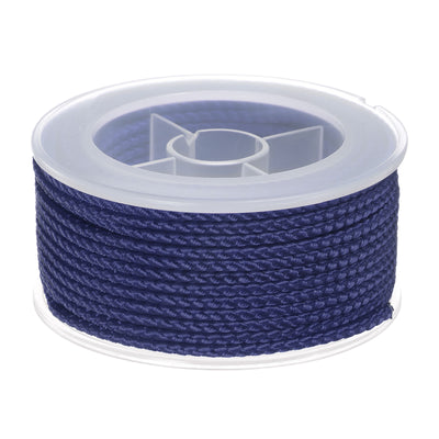 Harfington Nylon Thread Twine Beading Cord 2mm Braided String 11M/36 Feet, Dark Blue
