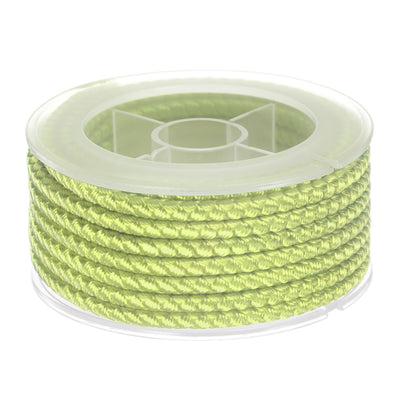 Harfington Nylon Thread Twine Beading Cord 4mm Braided String 3.2M/10.5 Feet, Green-Yellow