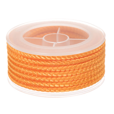 Harfington Nylon Thread Twine Beading Cord 4mm Braided String 3.2M/10.5 Feet, Orange