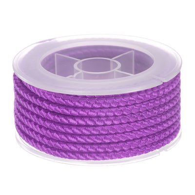 Harfington Nylon Thread Twine Beading Cord 4mm Braided String 3.2M/10.5 Feet, Light Purple