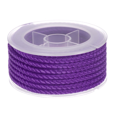 Harfington Nylon Thread Twine Beading Cord 4mm Braided String 3.2M/10.5 Feet, Purple