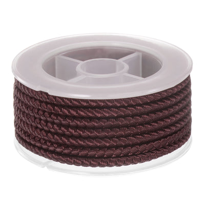 Harfington Nylon Thread Twine Beading Cord 4mm Braided String 3.2M/10.5 Feet, Black Bean