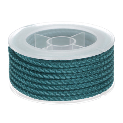 Harfington Nylon Thread Twine Beading Cord 4mm Braided String 3.2M/10.5 Feet, Teal Blue