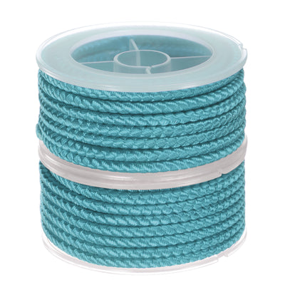 Harfington 2pcs Nylon Thread Twine Beading Cord 4mm Braided String 10.5 Feet, Light Blue