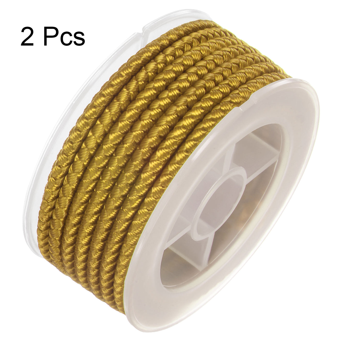 Harfington 2pcs Nylon Thread Twine Beading Cord 4mm Braided String 10.5 Feet, Goldenrod
