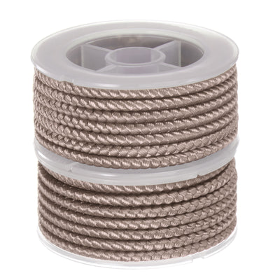 Harfington 2pcs Nylon Thread Twine Beading Cord 4mm Braided String 10.5 Feet, Desert Sand
