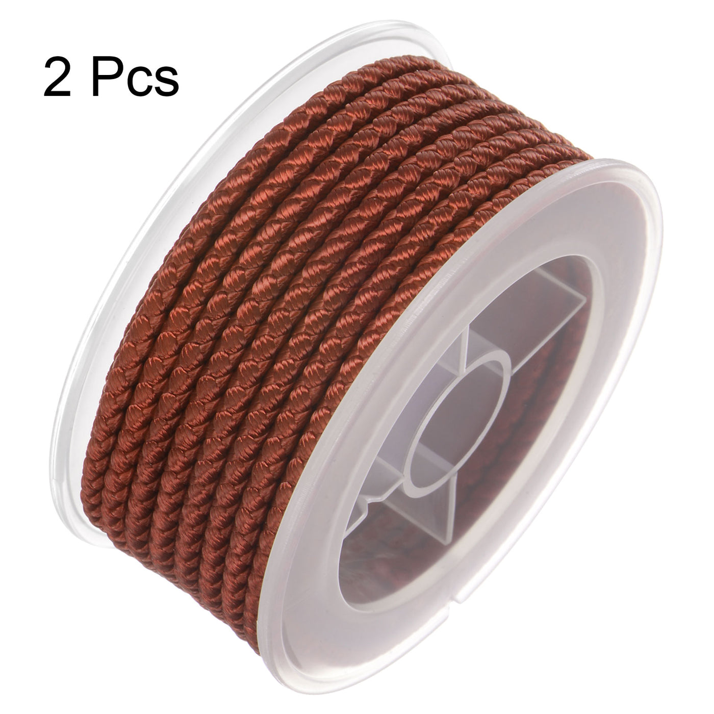 Harfington 2pcs Nylon Thread Twine Beading Cord 4mm Braided String 10.5 Feet, Saddle Brown