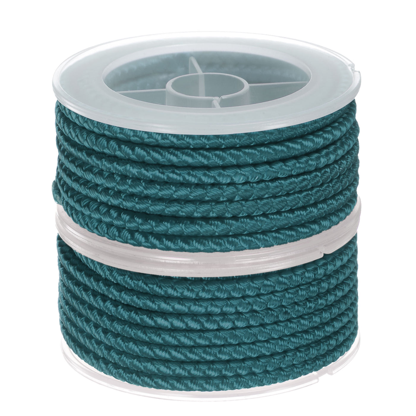 Harfington 2pcs Nylon Thread Twine Beading Cord 4mm Braided String 10.5 Feet, Teal Blue